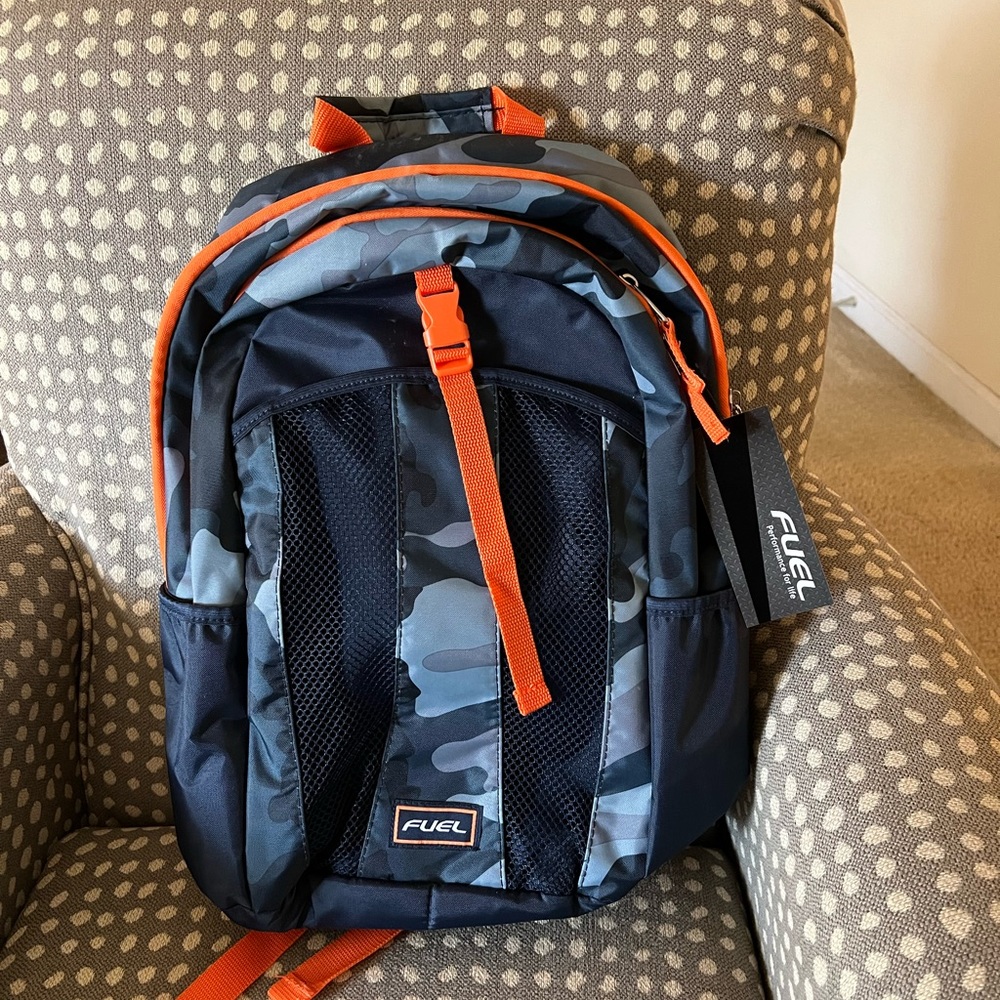 FUEL kids camouflage backpack new never used